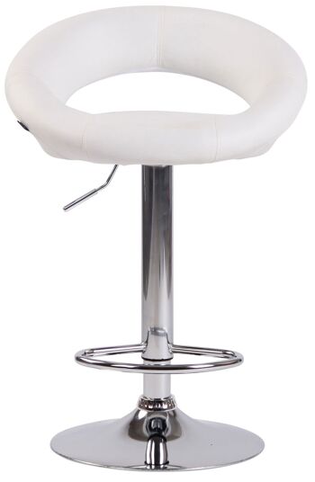 Lot de 2 tabourets de bar Olinda simili cuir chrome blanc 47x53x80 métal simili cuir blanc 3