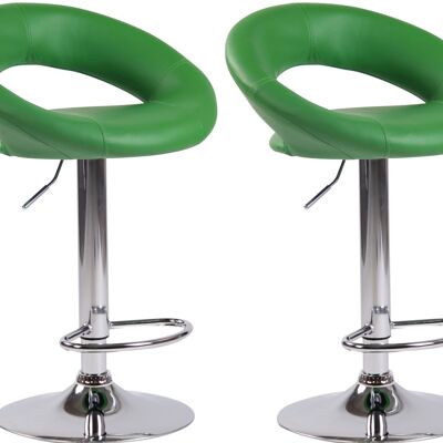 Set of 2 bar stools Olinda imitation leather chrome vegetable 47x53x80 vegetable imitation leather metal