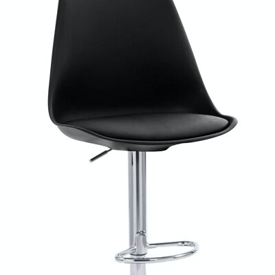 Tabouret de bar Tilly chrome noir 50x49x100 plastique noir Métal chromé