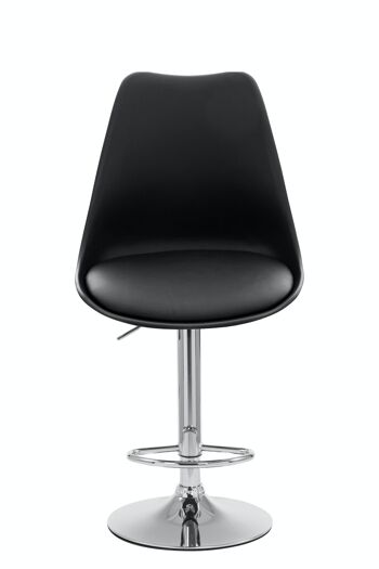 Tabouret de bar Tilly chrome noir 50x49x100 plastique noir Métal chromé 2