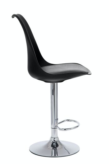 Tabouret de bar Tilly chrome noir 50x49x100 plastique noir Métal chromé 3