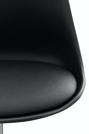 Tabouret de bar Tilly chrome noir 50x49x100 plastique noir Métal chromé 6