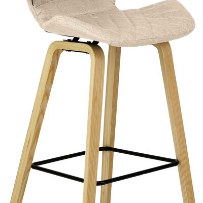 Tabouret de bar Austin tissu crème 50x59x105 crème Matière Bois