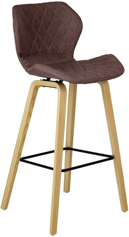 Barkruk Austin stof bruin 50x59x105 bruin Materiaal Hout