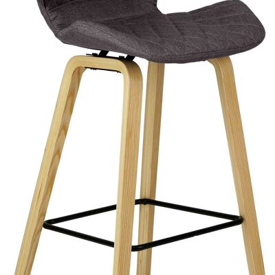 Tabouret de bar Austin tissu gris foncé 50x59x105 gris foncé Matière Bois