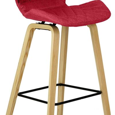 Tabouret de bar Austin tissu rouge 50x59x105 rouge Matière Bois