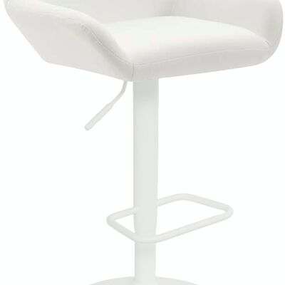 Tabouret de bar Detmold simili cuir blanc 52x51x89 cuir artificiel blanc Métal blanc mat