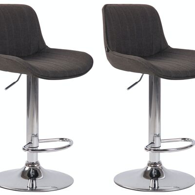 Set of 2 bar stools Lentini fabric chrome dark gray 50x50x86 dark gray Material metal
