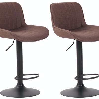 Set of 2 bar stools Lentini fabric black brown 50x50x86 brown Material metal