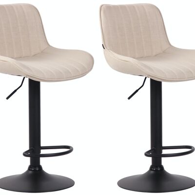 Set of 2 bar stools Lentini fabric black cream 50x50x86 cream Material metal
