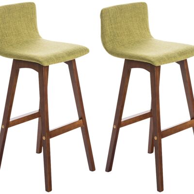 Lot de 2 tabourets de bar Taunus tissu noyer végétal 40x40x93 végétal Matière Bois