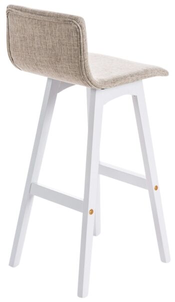 Lot de 2 tabourets de bar Taunus tissu blanc crème 40x40x93 crème Matière Bois 4