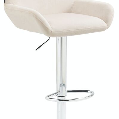 Bar stool Braga velvet chrome cream 52x51x89 cream velvet metal