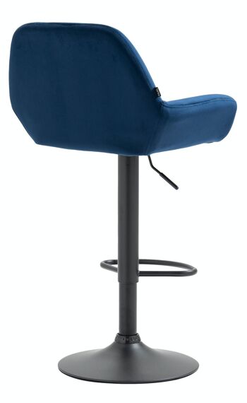 Tabouret de bar Braga velours bleu noir 52x51x89 métal velours bleu 4