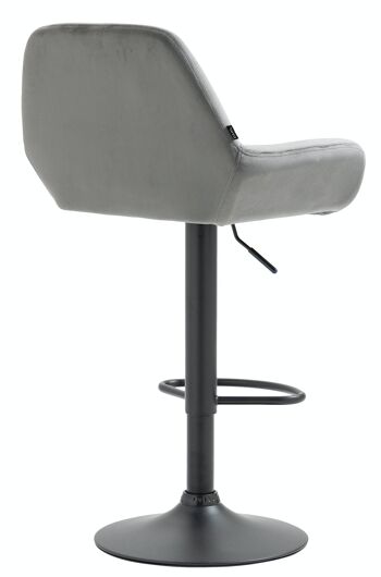 Tabouret de bar Braga velours noir Gris 52x51x89 Métal velours gris 4