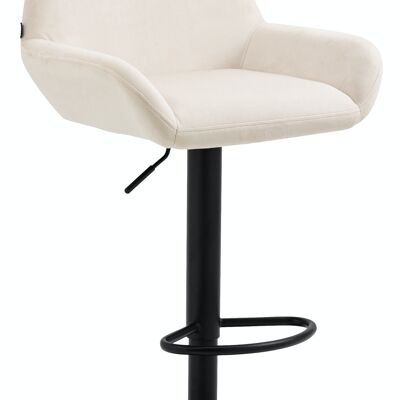 Bar stool Braga velvet black cream 52x51x89 cream velvet metal