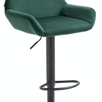 Tabouret de bar Braga velours noir vert foncé 52x51x89 métal velours vert foncé