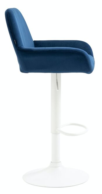 Tabouret de bar Braga velours blanc bleu 52x51x89 métal velours bleu 3