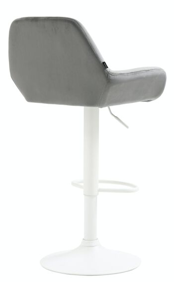 Tabouret de bar Braga velours blanc Gris 52x51x89 Métal velours gris 4