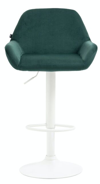 Tabouret de bar Braga velours blanc vert foncé 52x51x89 métal velours vert foncé 2