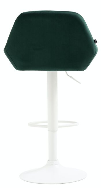 Tabouret de bar Braga velours blanc vert foncé 52x51x89 métal velours vert foncé 5