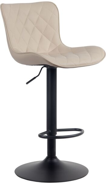 Tabouret de bar Emma simili cuir crème 54x48x83 métal crème 1