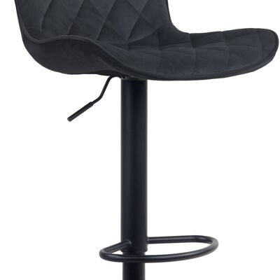 Bar stool Emma velvet black 54x48x83 black  metal