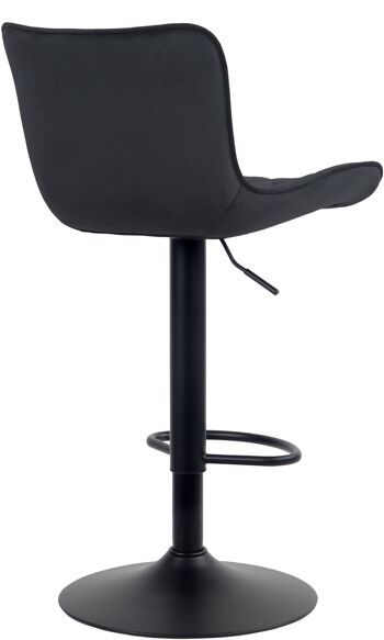 Tabouret de bar Emma velours noir 54x48x83 métal noir 3