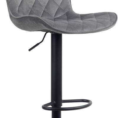 Bar stool Emma velvet dark gray 54x48x83 dark gray  metal