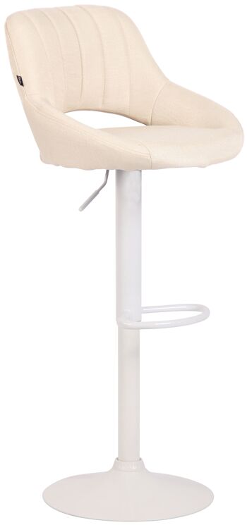 Tabouret de bar Milet tissu blanc crème 48x46,5x85 crème Matière métal 1