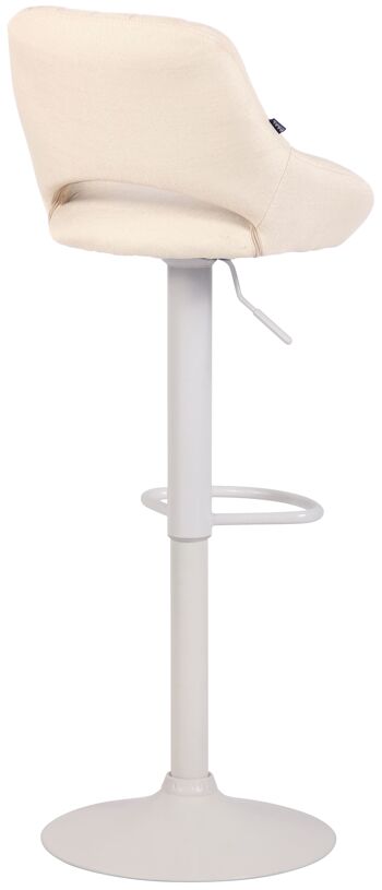 Tabouret de bar Milet tissu blanc crème 48x46,5x85 crème Matière métal 4