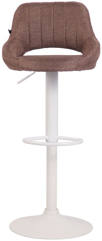 Tabouret de bar Milet tissu blanc marron 48x46,5x85 marron Matière métal 2