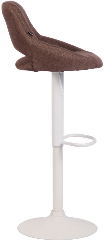 Tabouret de bar Milet tissu blanc marron 48x46,5x85 marron Matière métal 3