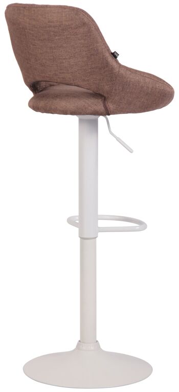 Tabouret de bar Milet tissu blanc marron 48x46,5x85 marron Matière métal 4