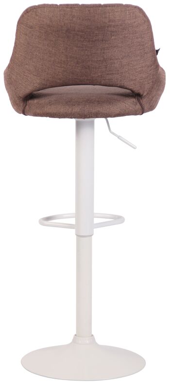 Tabouret de bar Milet tissu blanc marron 48x46,5x85 marron Matière métal 5