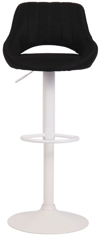 Tabouret de bar Milet tissu blanc noir 48x46,5x85 noir Matière métal 2