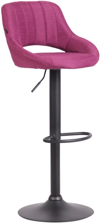 Tabouret de bar Milet tissu noir violet 48x46,5x85 violet Matière métal 1