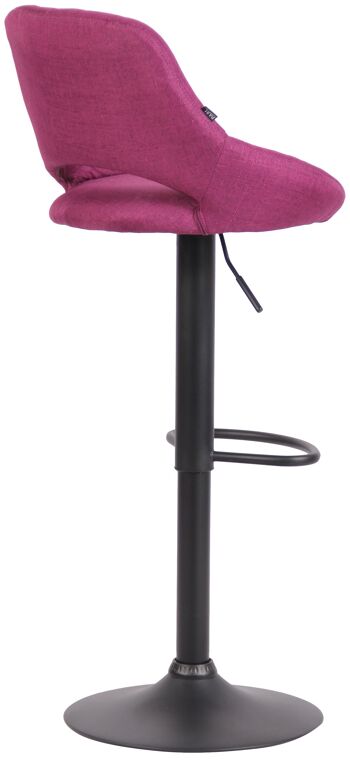 Tabouret de bar Milet tissu noir violet 48x46,5x85 violet Matière métal 4