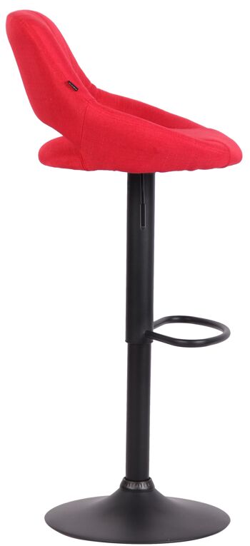 Tabouret de bar Milet tissu noir rouge 48x46,5x85 rouge Matière métal 3