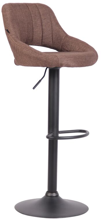 Tabouret de bar Milet tissu noir marron 48x46,5x85 marron Matière métal 1