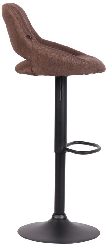 Tabouret de bar Milet tissu noir marron 48x46,5x85 marron Matière métal 3