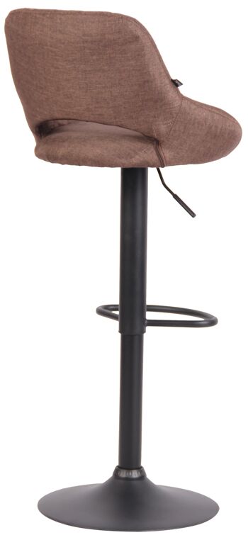 Tabouret de bar Milet tissu noir marron 48x46,5x85 marron Matière métal 4