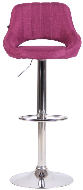 Tabouret de bar Milet tissu chrome violet 48x46,5x85 violet Matière métal 2