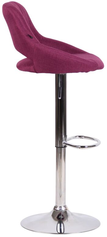 Tabouret de bar Milet tissu chrome violet 48x46,5x85 violet Matière métal 3