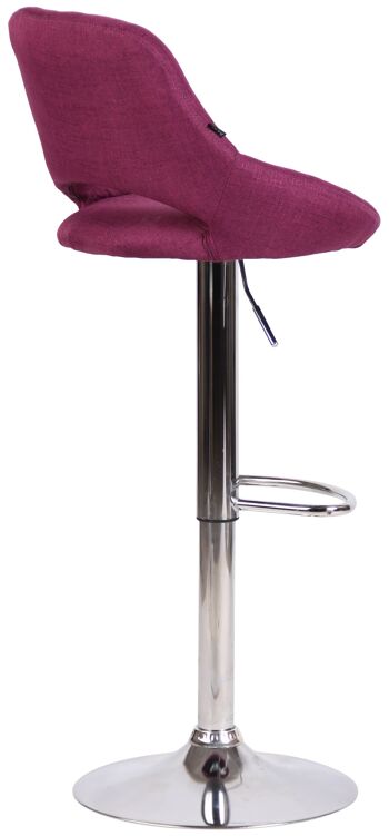 Tabouret de bar Milet tissu chrome violet 48x46,5x85 violet Matière métal 4