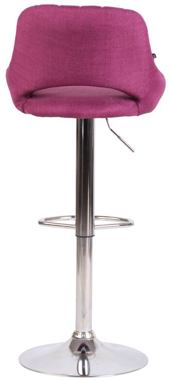 Tabouret de bar Milet tissu chrome violet 48x46,5x85 violet Matière métal 5