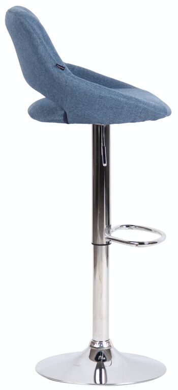 Tabouret de bar Milet tissu chrome bleu 48x46,5x85 bleu Matière métal 3