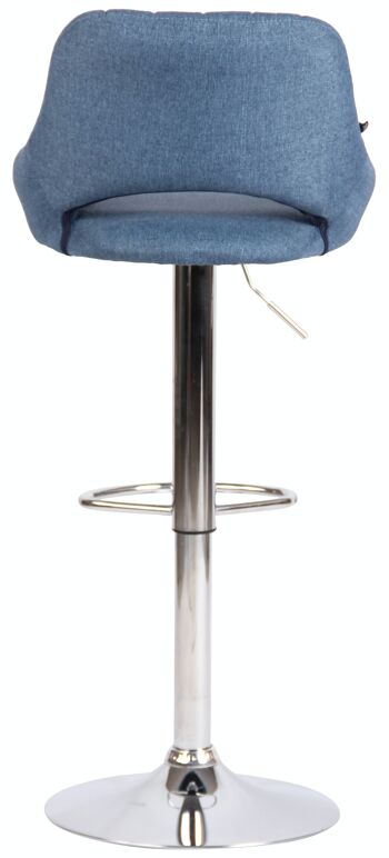 Tabouret de bar Milet tissu chrome bleu 48x46,5x85 bleu Matière métal 5