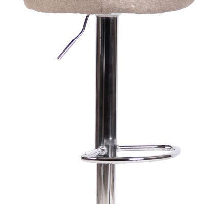 Bar stool Milet fabric chrome taupe 48x46.5x85 taupe Material metal