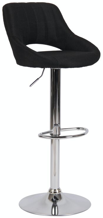 Tabouret de bar Milet tissu chrome noir 48x46,5x85 noir Matière métal 1